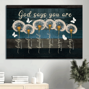 Jesus Landscape & Butterfly Poster Home Decor - Dandelion Gift for Christian - God Says You Are