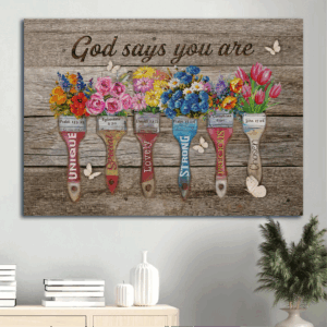 Jesus Landscape Poster: Beautiful Flower & Butterfly  Poster Home Decor Gift - Christian Home Decor Gift