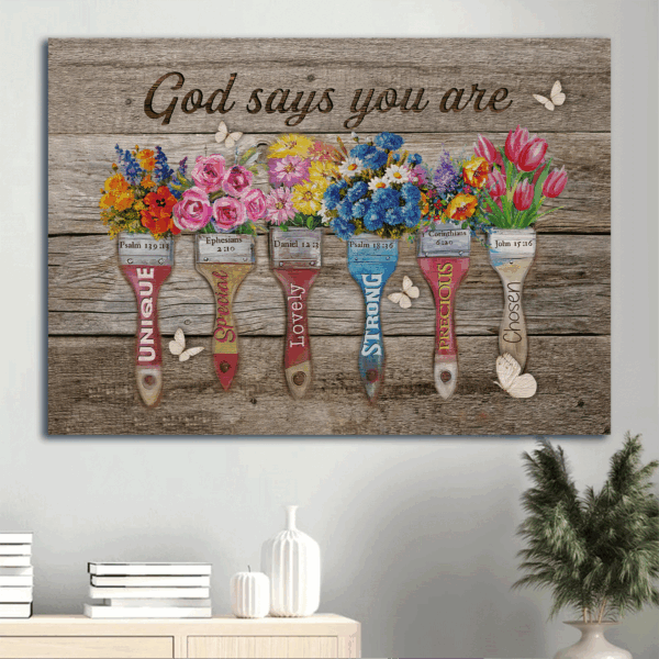 Jesus Landscape Poster: Beautiful Flower & Butterfly  Poster Home Decor Gift – Christian Home Decor Gift