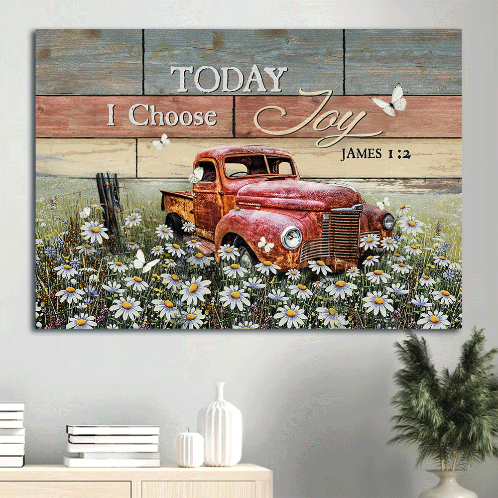 Vintage Jesus Landscape Poster – Christian Home Decor Gift with Ladybug Car and Daisy Field – Choose Joy Today Vintage Jesus Landscape Poster – Christian Home Decor Gift with Ladybug Car and Daisy Field – Choose Joy Today