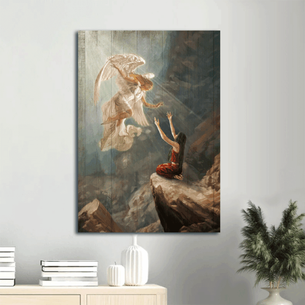 Jesus & Angel Portrait Poster – Beautiful Christian Home Decor Gift – Path to Heaven