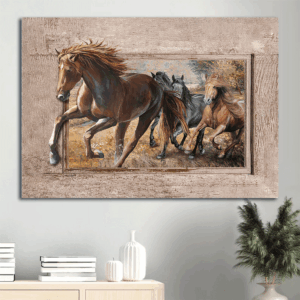 Religious Christian Gift: Jesus & American Quarter Horse Landscape Poster Home Decor