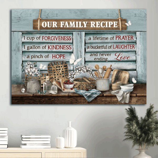 Jesus Landscape Poster – Christian Home Decor Gift with Cotton Flower and Butterfly Design
