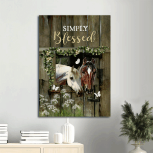 Jesus Portrait Poster: Horse & Butterfly Home Decor Gift for Christian - Simply Blessed