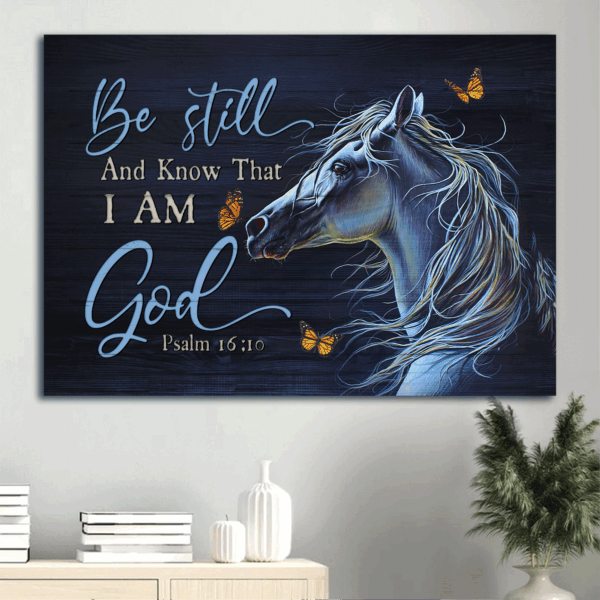Jesus Landscape Poster Home Decor Gift: Beautiful Horse & Butterfly  Poster Home Decor Gift for Christian – Be Still & Know God