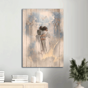 Jesus Christ Portrait Poster - Heavenly Painting Home Decor Gift with Holy Spirit Faith and God - Wall Decor Framed