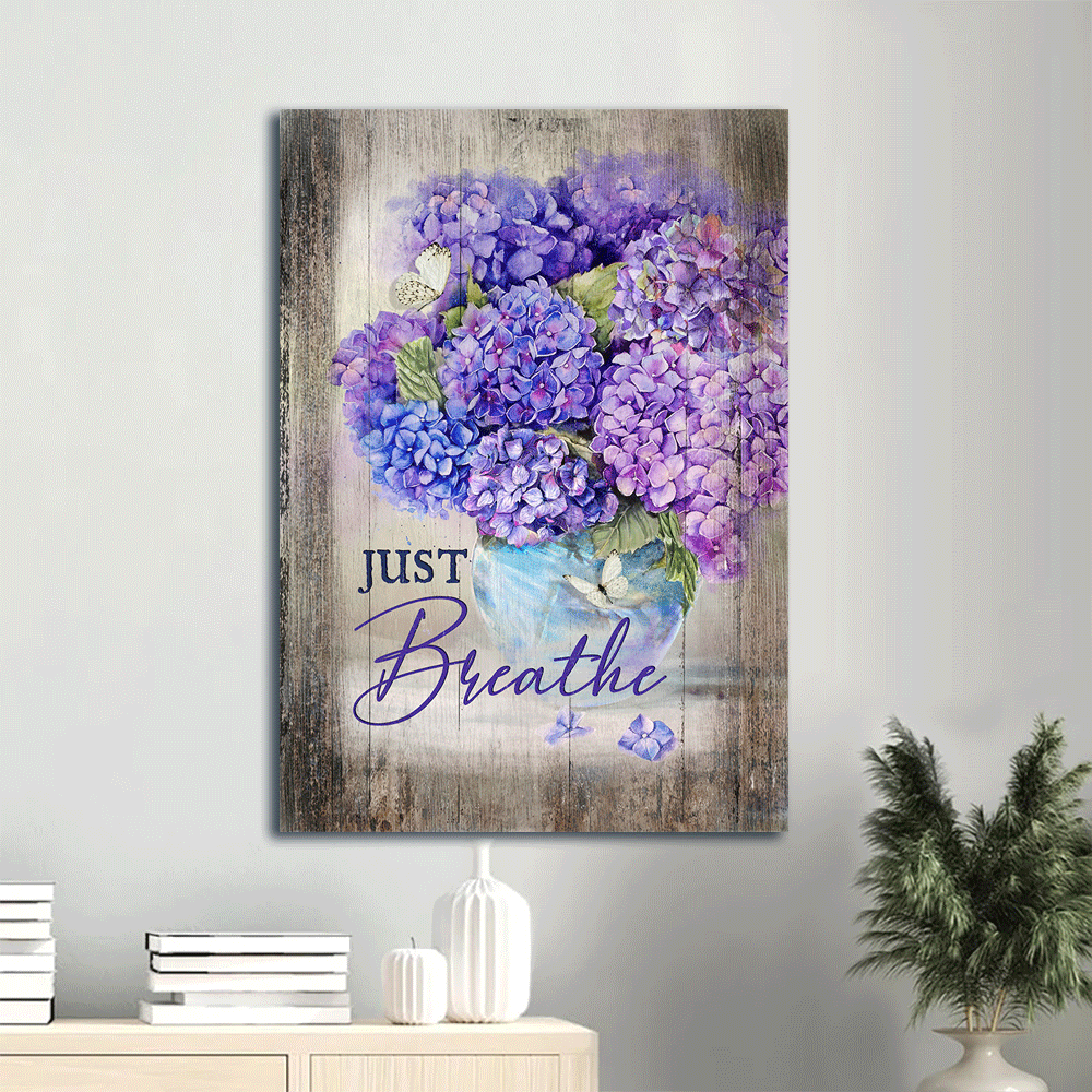 Jesus Portrait Poster: Hydrangea Purple Flower Poster Home Decor Gift Home Decor Gift for Christians – Just Breathe Jesus Portrait Poster: Hydrangea Purple Flower Poster Home Decor Gift Home Decor Gift for Christians – Just Breathe