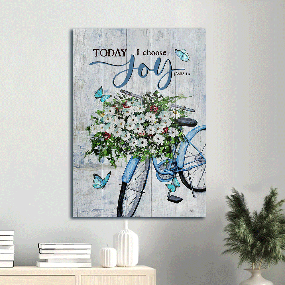 Christian Home Decor Gift: Jesus Portrait Poster with Daisy Flower Blue Bicycle Blue Butterfly Poster Home Decor Gift – Today I Choose Joy Christian Home Decor Gift: Jesus Portrait Poster with Daisy Flower Blue Bicycle Blue Butterfly Poster Home Decor Gift – Today I Choose Joy