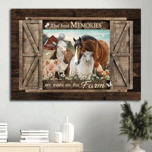 Jesus Landscape Poster: Cute Sheep Animal Painting for Christian Home Decor - Farm Memories Gift