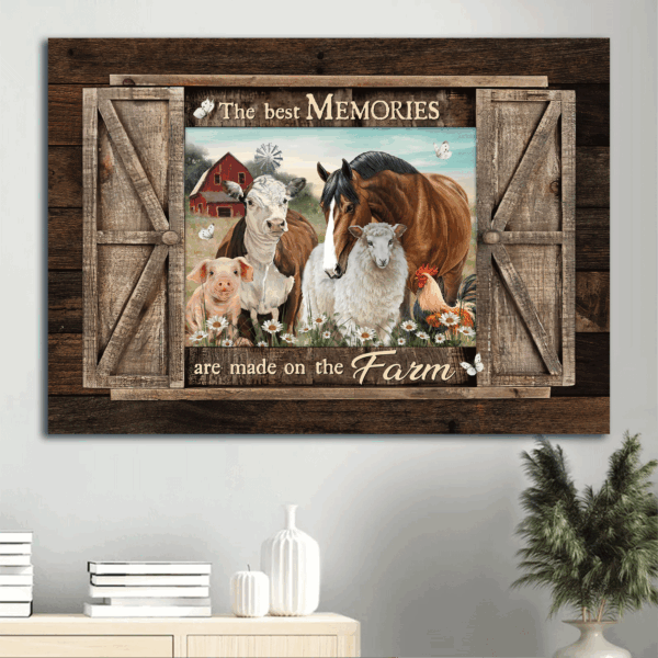 Jesus Landscape Poster: Cute Sheep Animal Painting for Christian Home Decor – Farm Memories Gift