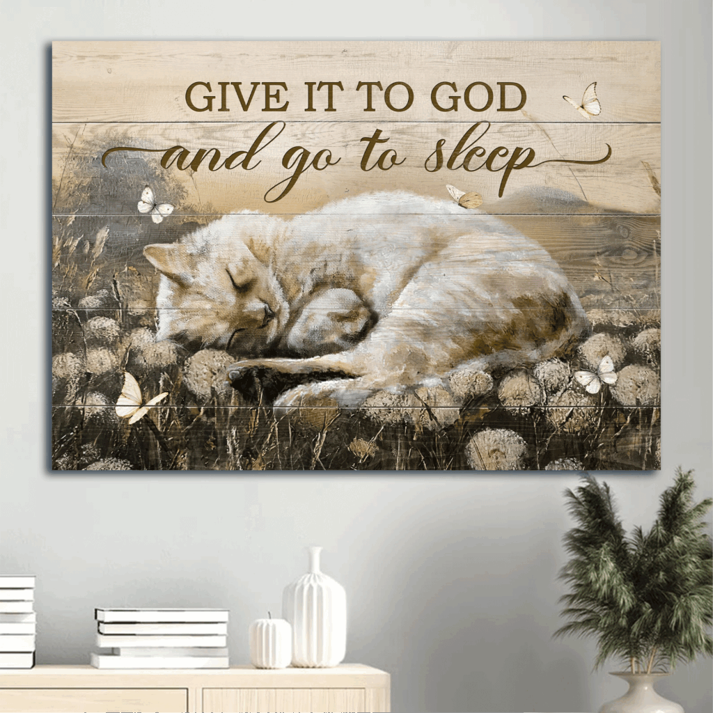 Jesus Landscape Poster Home Decor Gift – Dandelion Field Painting Sleeping Cat Butterfly Poster Home Decor Gift – Ideal Gift for Christian – Give it to God and Go to Sleep Jesus Landscape Poster Home Decor Gift – Dandelion Field Painting Sleeping Cat Butterfly Poster Home Decor Gift – Ideal Gift for Christian – Give it to God and Go to Sleep