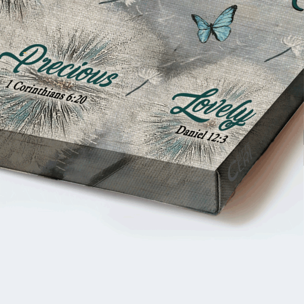 Jesus Landscape Poster: Dandelion Field & Blue Butterfly  Poster Home Decor Gift Home Decor Gift for Christian – God Says You Are