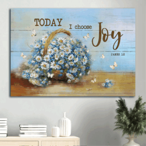 Christian Home Decor: Jesus Landscape Poster with Bible Verse - Daisy Butterfly Gift of Joy