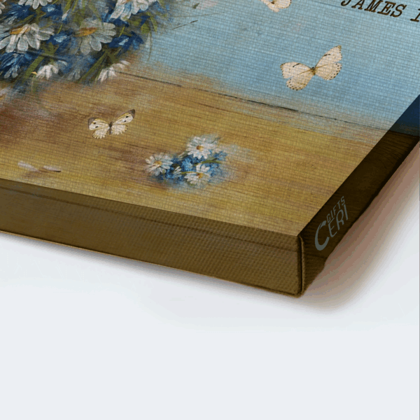 Christian Home Decor: Jesus Landscape Poster with Bible Verse – Daisy Butterfly Gift of Joy