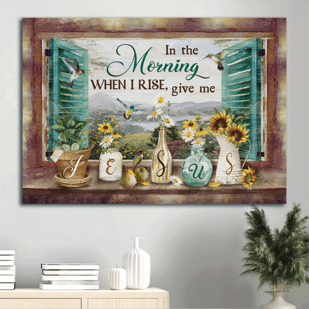 Jesus Landscape Poster: Daisy Painting & Hummingbird Poster Home Decor Gift – Christian Home Decor Gift Jesus Landscape Poster: Daisy Painting & Hummingbird Poster Home Decor Gift – Christian Home Decor Gift