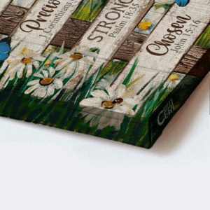 Christian Home Decor: Jesus Landscape Poster with Daisy Garden and Butterfly Poster Home Decor Gift - Gift for Christians 1