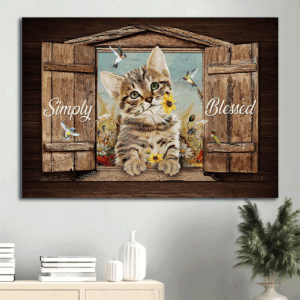 Jesus Landscape Poster Home Decor Gift - Dream Cat Yellow Daisy Hummingbird  Poster Home Decor Gift - Perfect Christian Gift