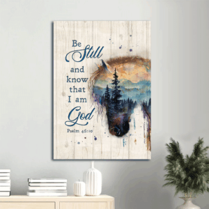 Jesus Portrait Poster: Dream Horse & Mountain Sunset  Poster Home Decor Gift - Christian Home Decor Gift