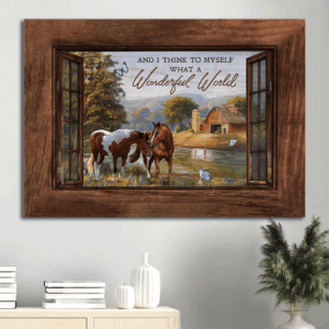 Jesus Landscape Poster: Dream Horse & Beautiful River  Poster Home Decor Gift - Christian Home Decor Gift