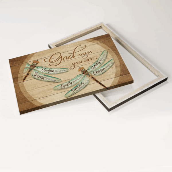 Dragonfly Jesus Landscape Poster: Christian Home Decor Gift – God Says You Are
