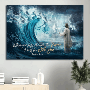 Jesus Landscape Poster - Dove of Peace Bible Verse  Poster Home Decor Gift - Christian Home Decor Gift