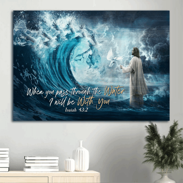 Jesus Landscape Poster – Dove of Peace Bible Verse  Poster Home Decor Gift – Christian Home Decor Gift