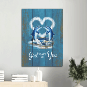 Jesus Portrait Poster: Dolphin Painting Blue Ocean  Poster Home Decor Gift - Christian Home Decor Gift