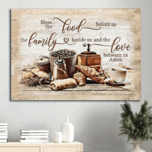 Jesus Landscape Poster Home Decor- Christian Gift- Bless the Food  Poster Home Decor Gift