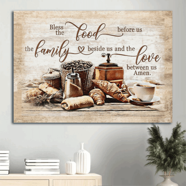 Jesus Landscape Poster Home Decor- Christian Gift- Bless the Food  Poster Home Decor Gift