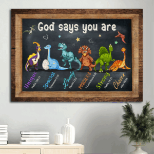 Christian Home Decor Gift: Jesus Landscape Poster with Dinosaur & Little Star  Poster Home Decor Gift