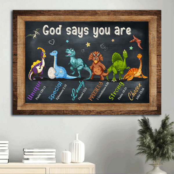 Christian Home Decor Gift: Jesus Landscape Poster with Dinosaur & Little Star  Poster Home Decor Gift