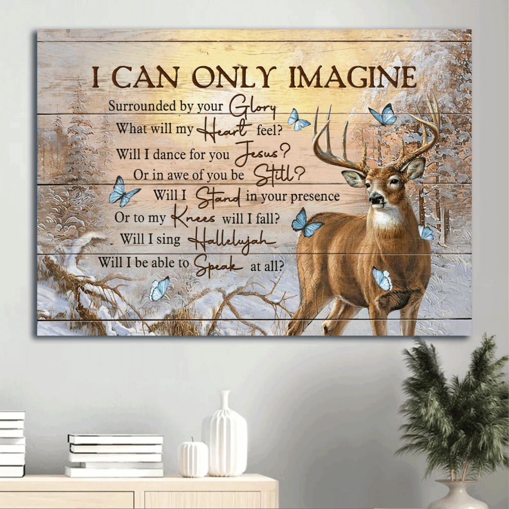 Jesus Landscape Poster: Winter Forest Deer Poster Home Decor Gift – Christian Home Decor Gift – I Can Only Imagine Jesus Landscape Poster: Winter Forest Deer Poster Home Decor Gift – Christian Home Decor Gift – I Can Only Imagine
