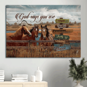 Jesus Landscape Poster - Dream Horses & Countryside Painting  Poster Home Decor Gift - Gift for Christian Home Decor