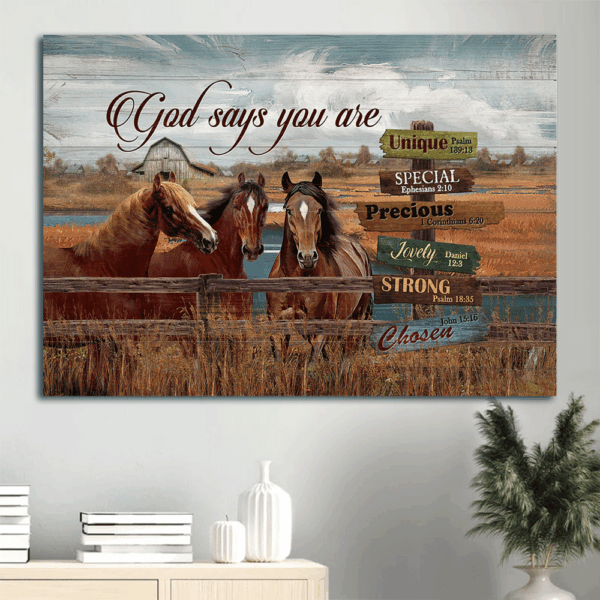 Jesus Landscape Poster – Dream Horses & Countryside Painting  Poster Home Decor Gift – Gift for Christian Home Decor