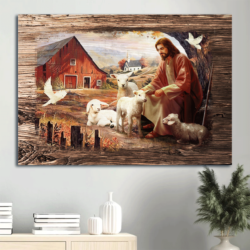 Jesus Landscape Poster: Dove Jesus Painting Peaceful Farm Poster Home Decor Gift – Gift for Christian Jesus Landscape Poster: Dove Jesus Painting Peaceful Farm Poster Home Decor Gift – Gift for Christian