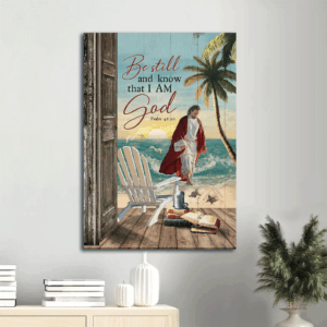 Deep Ocean Jesus Walking on Water Poster - Home Decor Gift for Christian - Be Still and Know