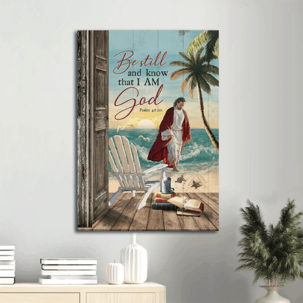 Deep Ocean Jesus Walking on Water Poster – Home Decor Gift for Christian – Be Still and Know