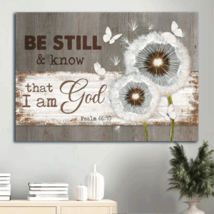 Jesus Landscape Poster: Dandelion & White Butterflies  Poster Home Decor Gift Art - Christian Home Decor Gift