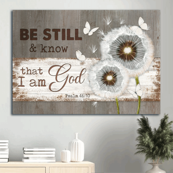 Jesus Landscape Poster: Dandelion & White Butterflies  Poster Home Decor Gift Art – Christian Home Decor Gift
