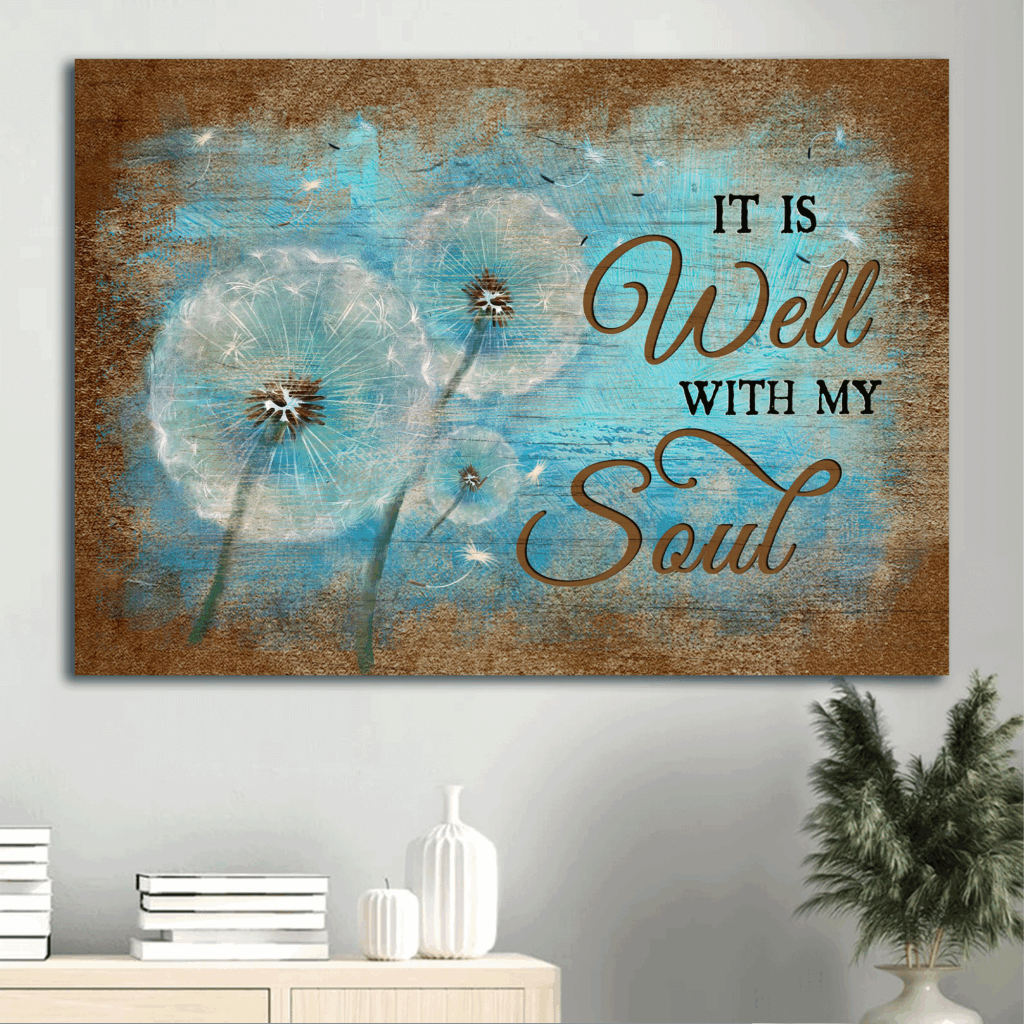 Jesus Landscape Dandelion Poster Home Decor Gift Poster: Home Decor Gift for Christian – It is Well with My Soul Jesus Landscape Dandelion Poster Home Decor Gift Poster: Home Decor Gift for Christian – It is Well with My Soul