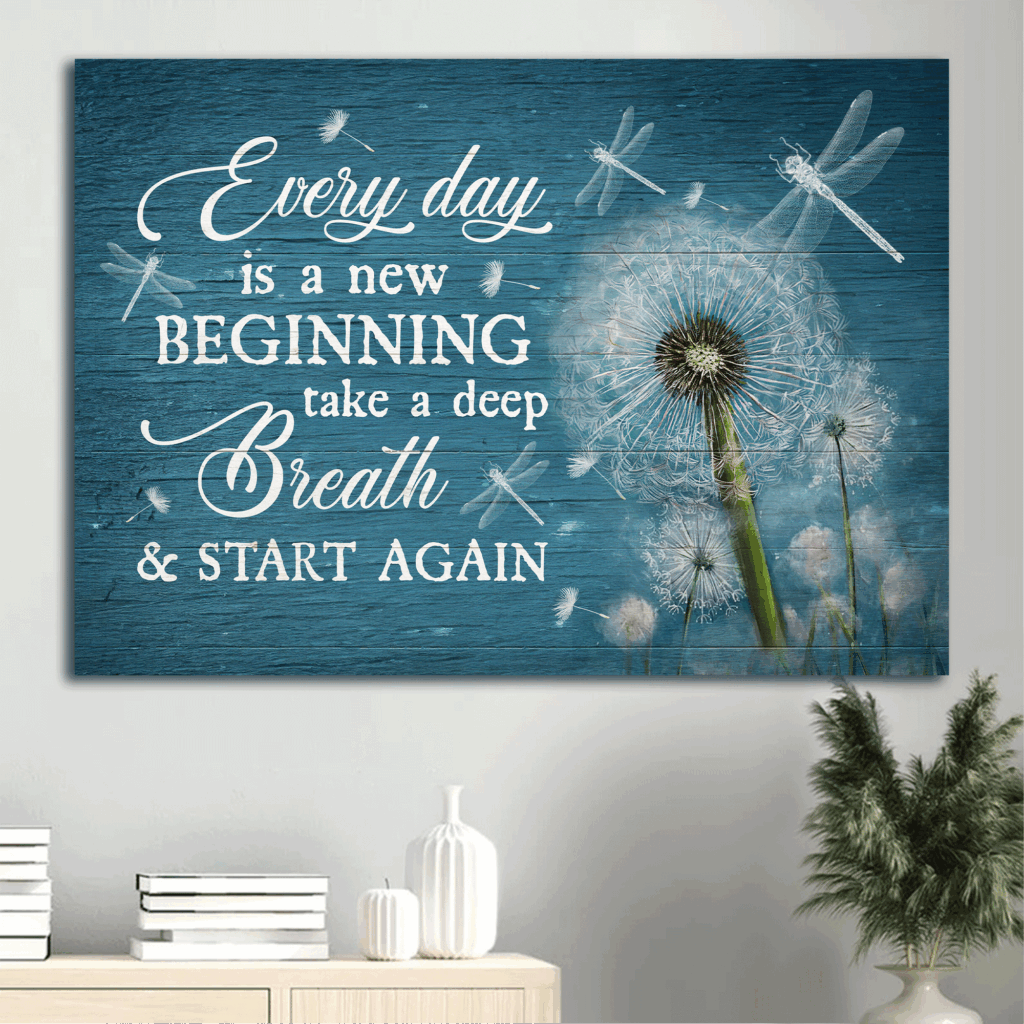Christian Home Decor: Jesus Landscape Poster with Dandelion and Dragonfly – Gift for Christians to Inspire Every Day Christian Home Decor: Jesus Landscape Poster with Dandelion and Dragonfly – Gift for Christians to Inspire Every Day