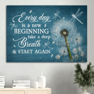 Christian Home Decor: Jesus Landscape Poster with Dandelion and Dragonfly - Gift for Christians to Inspire Every Day