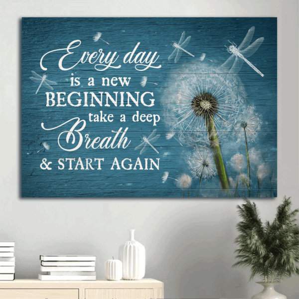 Christian Home Decor: Jesus Landscape Poster with Dandelion and Dragonfly – Gift for Christians to Inspire Every Day