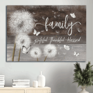 Jesus Landscape Poster Home Decor Gift - Dandelion Butterfly  Poster Home Decor Gift for Christian Family Grateful Thankful Blessed