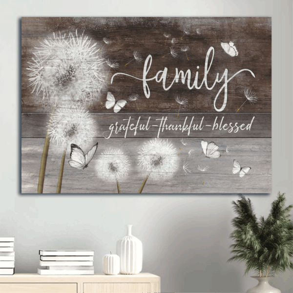 Jesus Landscape Poster Home Decor Gift – Dandelion Butterfly  Poster Home Decor Gift for Christian Family Grateful Thankful Blessed