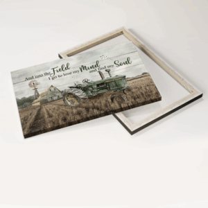 Jesus Landscape Poster: Field Painting Poster Home Decor Gift Gift for Christian - Harvest Season & Green Tractor Art 1