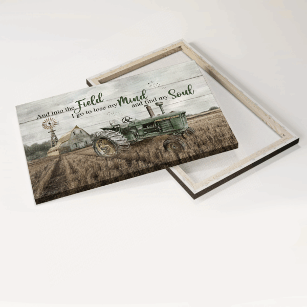 Jesus Landscape Poster: Field Painting  Poster Home Decor Gift Gift for Christian – Harvest Season & Green Tractor Art