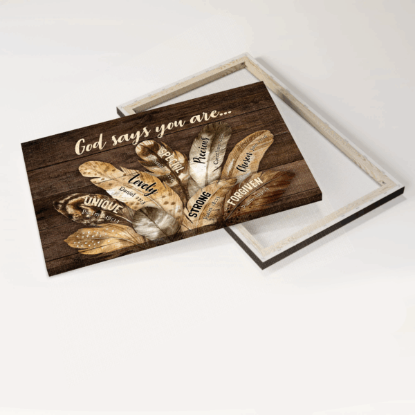 Jesus Landscape Poster: Feather Painting  Poster Home Decor Gift Home Decor Gift for Christian – God Says You Are – Wall Art Prints