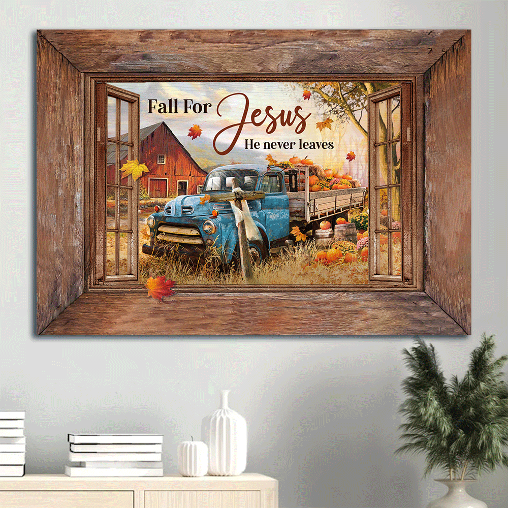 Fall for Jesus: Farmhouse Landscape Poster Home Decor Gift with Old Truck & Autumn Season – Perfect Gift for Christians Fall for Jesus: Farmhouse Landscape Poster Home Decor Gift with Old Truck & Autumn Season – Perfect Gift for Christians