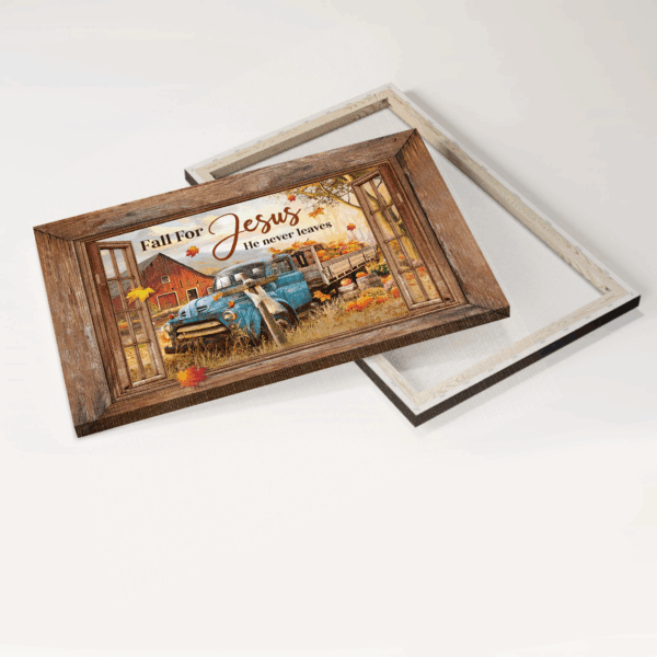 Fall for Jesus: Farmhouse Landscape Poster Home Decor Gift with Old Truck & Autumn Season – Perfect Gift for Christians